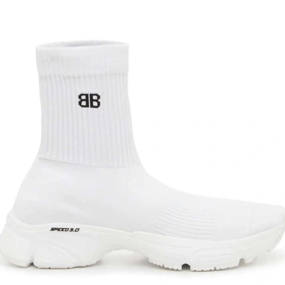 Balenciaga Speed 3.0 Knit High Top Sock Sneakers in White, Size 40 NEW in Box - Picture 16 of 16
